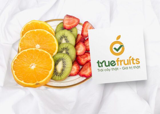 Thiết kế logo trái cây sạch Truefruits