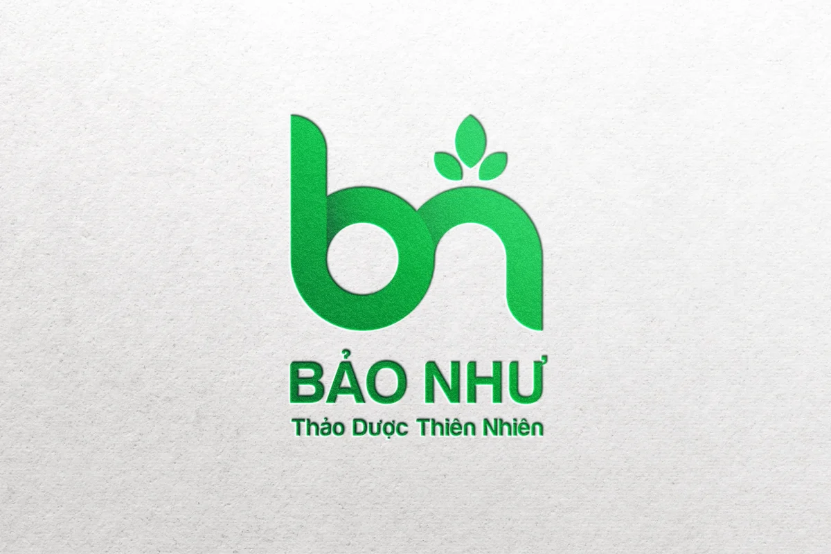 Logo thảo mộc Bảo Như - Logo Letter B + N Green