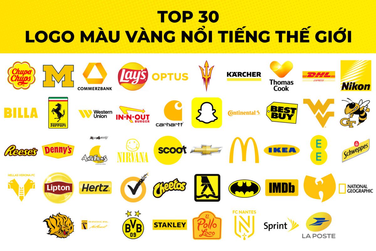 Top logo màu vàng nổi tiếng thế giới